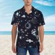 thumbnail image 2 of Balery Galaxy2 Camisas hawaianas de manga corta para hombre, camisas playeras de corte holgado, camisas de vacaciones con botones,Large, 2 of 7