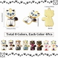 thumbnail image 2 of 1 caja de 32 dijes de gato de 8 colores, a granel, lindos dijes de gatito, aleación de esmalte, impresión de gatos, animales pequeños, mascotas, mini dijes, 2 of 6