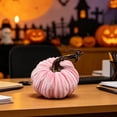 thumbnail image 6 of Hvmvliv Simulated Pumpkin Decoration,Halloween Thanksgiving 4.72in Faux Velvet Fabric Pumpkin Decor Cabinet Display,Versatile Centerpiece for Home,Table,Party Pink, 6 of 6