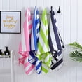 thumbnail image 4 of Cheers 80x160cm Microfiber Quick-dry Striped Soft Absorbent Gym Pool Beach Bath Towel, 4 of 7
