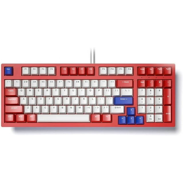 HUGFEGWE K97 RGB Mechanical Keyboard 97-Key Gaming Keyboard Blue Switches Durable and Compact Design Full-Key Anti-Ghost 18 Modes Ergonomic Design for Windows Mac CJB91-83170