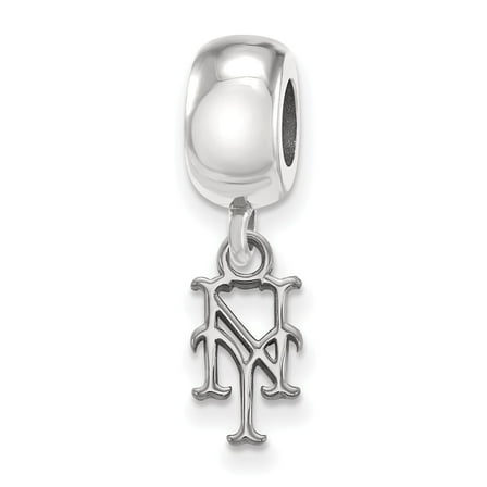 Fancy Bead White Sterling Silver New York Women'S MLB Mets 22 mm 7