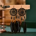 thumbnail image 4 of Qarigey Pendientes bohemios colgantes largos 1 par hermoso con diseño de atrapasueños cómodo para mujeres niñas negro Type3 NO3, 4 of 6