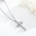 thumbnail image 3 of Midir&Etain Cross Necklace for Women Sterling Silver Birthstone Pendant Necklace Rose Flower Infinity Cross Necklace Christian Religious Jewelry Birthday Gifts for Women, 3 of 6