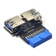 thumbnail image 1 of Adaptador USB A de 19 pines a tipo C para WINDOWS/LINUX/MAC (doble A a la izquierda a la derecha), 1 of 5