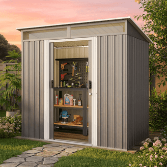 sharp DL-D001N 6個セット Sobaniilo 5x3x6FT Outdoor Steel Storage Shed, Lockable, Waterproof