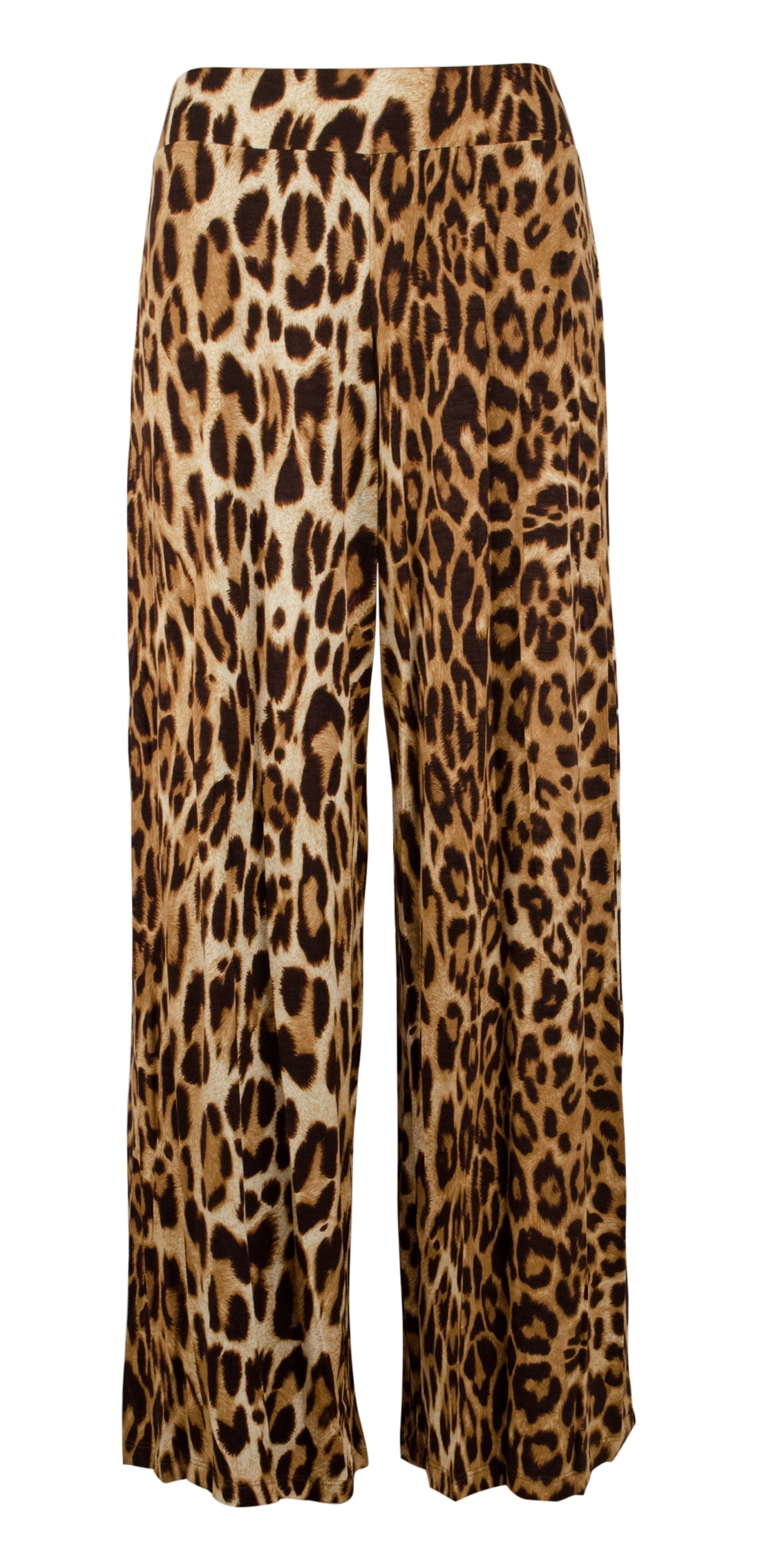 leopard wide leg trousers