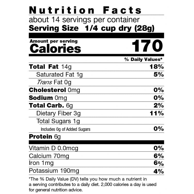 Almond flour label
