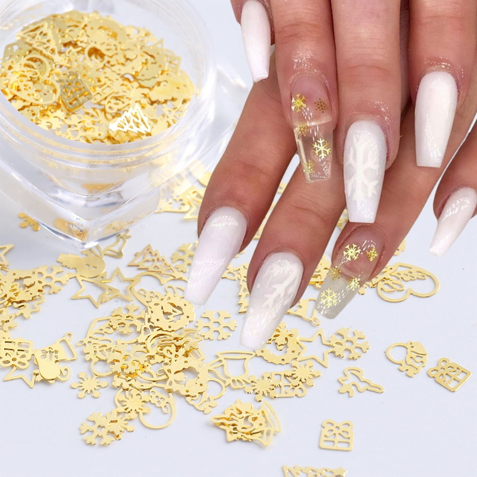  SEWACC 3 Gold Foil Nail Polish Stickers Gold Flakes for Crafts  Stickers for Nails Nail Sequins Confettis Holographic Nail Foil Nails  Shining Flakes Baking Foil Paper Nail Art Decors Flash 