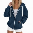 thumbnail image 2 of Godom Hoodies for Women 2025 Fall Zip Up Oversized Fleece Sweatshirt Fashion Jacket Winter Clothing, 2 of 4