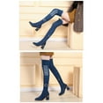 thumbnail image 5 of Babysbule Women's Boot Fashion Over-the-knee Boots Thick-heeled Mid-heel Denim Over-the-knee Boots Women's Boots, 5 of 9