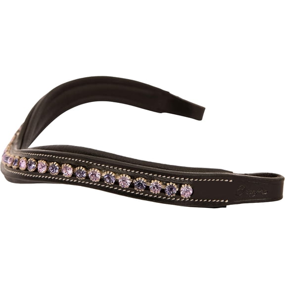 Exion Horse Browband For English Bridle | Curved Shape Padded Equestrian Browband For Show & Dressage | Tanzanite, Violet Crystal Browband For Horses
