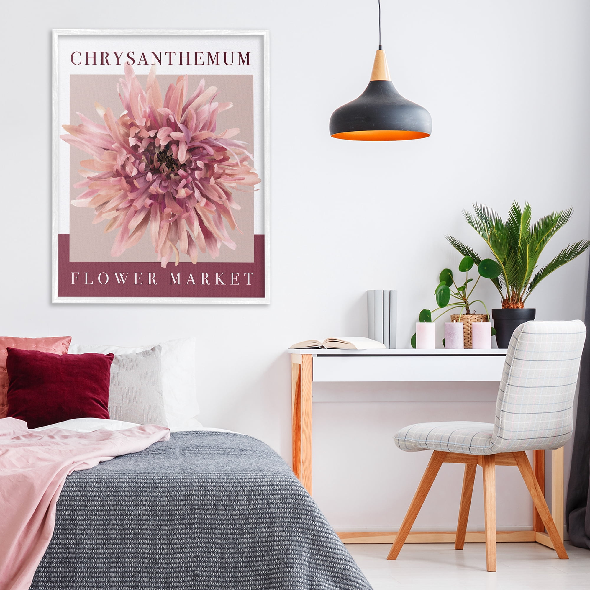 Stupell Industries Chrysanthemum Flower Market White Framed Giclee Art, design by Jennifer Stith