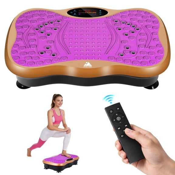 Vowella Vibration Plate Exercise Machine, Whole Body Workout for Weight Loss & Fat Burning, 99 Speed Levels, 6 Preset Modes with Bluetooth & LCD Monitor, Max 330 lbs Capacity, Purple