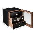 thumbnail image 2 of Costway 80 Cigar Humidor Desktop Cigar Box Glass Door 3 Drawers w/Hygrometer&Humidifier, 2 of 10