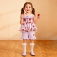thumbnail image 4 of HCNTES Children Girls Baby Summer Floral Dress Short Sleeve Casual Sundress for Toddler Little Big Kids 2T 3T 4T 5T Spring(12-18 Months,D01-Purple), 4 of 4