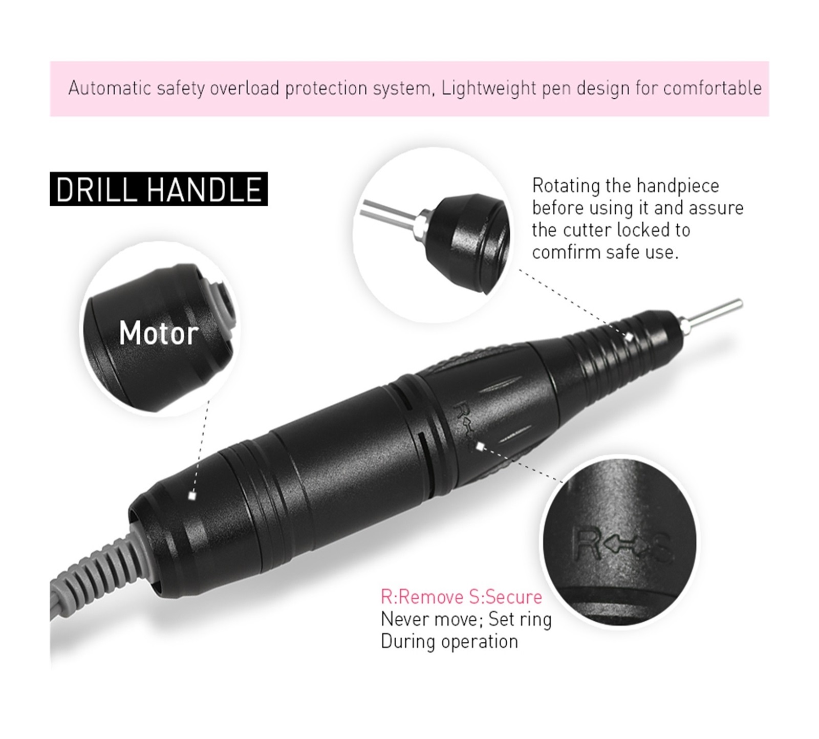 Portable Electric Nail Drill Machine, Manicure Rechargeable Nail Drill Pedicure Machine Nail Files, Nail Art Equipment ,Low Noise