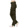 thumbnail image 2 of ICHUANYI Clearance Women Ladies Solid Pants Hippie Punk Trousers Streetwear Jogger Pocket Loose Overalls Long Pants(Army Green, S) ICHUANYI WER2023080802928, 2 of 5