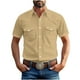 thumbnail image 2 of Yaoyar Mens Summer Vintage Turndown Collar Shirts Short Sleeve Casual Button Down Shirt Beach Vacation Tops, 2 of 6