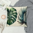 thumbnail image 2 of JEUXUS  Olive Green Tropical Leaf Throw Pillow Covers Decorative Botanical Monstera Banana Leaves Couch Pillow Cases Farmhouse Outdoor Cushion Covers for Bedroom Living Room Sofa, 18" x 18", 2 of 5