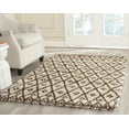 thumbnail image 2 of SAFAVIEH Casablanca Jillian Geometric Shag Area Rug, Ivory/Dark Brown, 4' x 6', 2 of 7