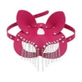thumbnail image 4 of Accessoire de Nuit en Cuir PU avec Franges, Couverture Élégante, Balle de Mascarade, Rouge Rose, 4 of 7