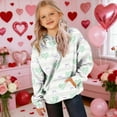 thumbnail image 4 of Girls Boys Heart Printing Hoodies Kids Long Sleeve Crewneck Sweatshirt Pullover Tops with Pocket Boys Hoodies Sweatshirt Green 6Y, 4 of 9