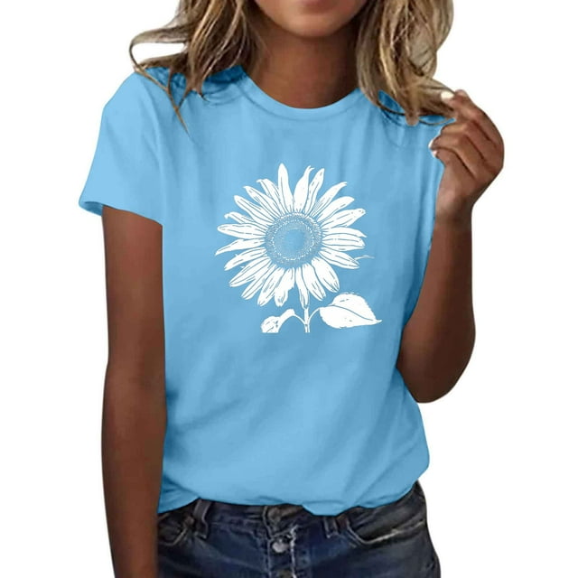 Yhmxh T-shirts pour Femmes T-shirt Imprimé pour Amoureuse Col Rond Manches Courtes Hauts d'Été pour Femmes Manches Courtes Chemises d'Été sous-Chandails T-shirts pour Femmes