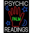 thumbnail image 1 of White Psychic Readings Green Palm With Logo LED Neon Sign 31" Tall x 24" Wide - inches Black Square Cut Acrylic Backing, with Dimmer - Bright and Premium built indoor LED Neon Sign for Storefront., 1 of 7