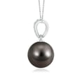 thumbnail image 2 of ANGARA Tahitian Cultured Pearl & Diamond V-Bale Pendant in 14K White Gold for Women | June Birthstone, Birthday, Anniversary, Jewelry Gift for Women | Pearl Necklace, 2 of 8