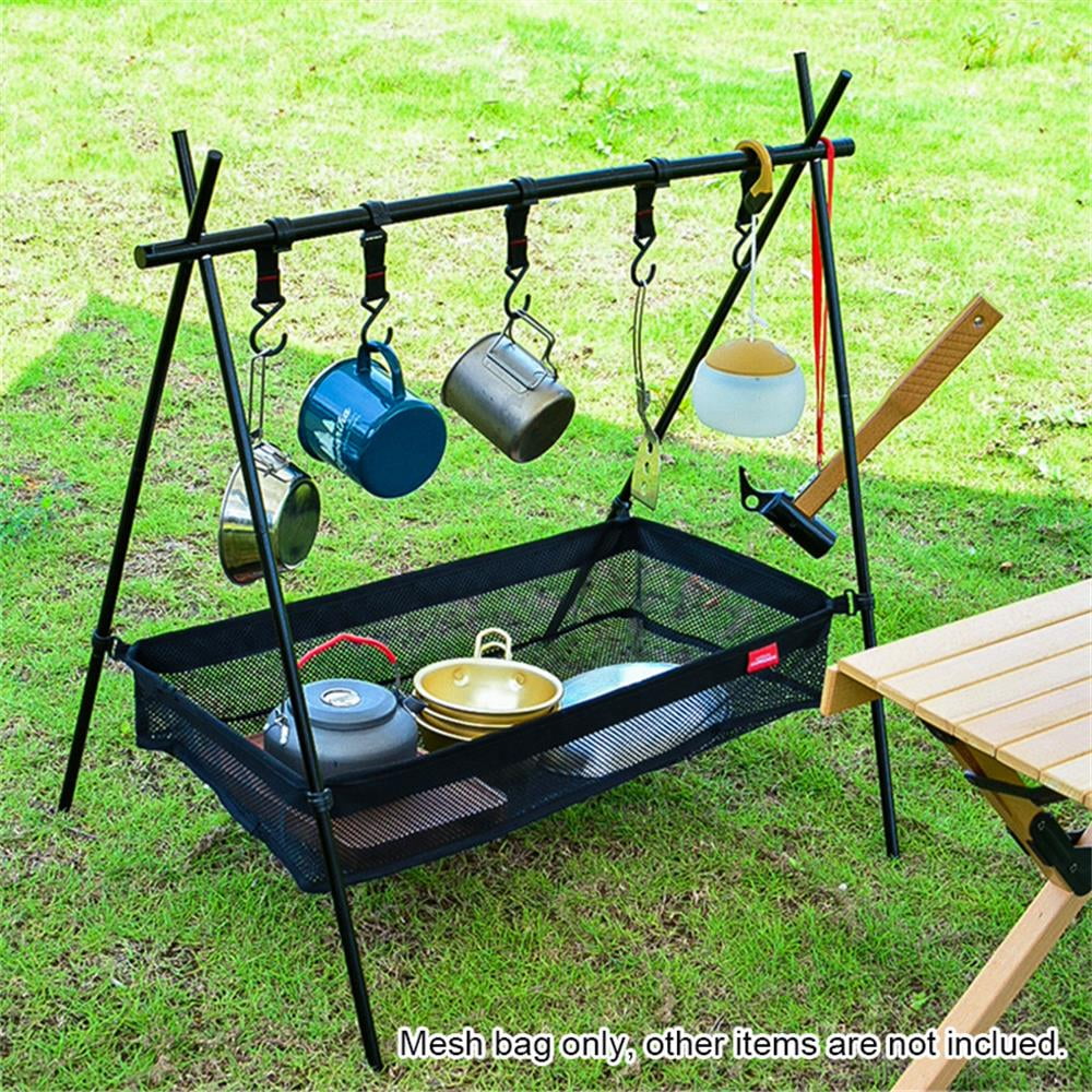 Walmeck Picnic Under Table Storage Bag Desk Storage Box Tripod Mesh ...