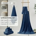 thumbnail image 4 of 12 Piece Family Towels Set for Bathroom, Quick Drying, High Absorbent Ultra Soft Towel Sheet, Includes 4 Bath Towels, 4 Hand Towels, & 4 Washcloths (Navy), 4 of 7