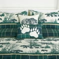 thumbnail image 6 of Chezmoi Collection Basin 7-Piece Northwest Cabin Lodge Comforter Set, Blue Green Ivory Tan Grizzly Bear Pine Tree Wilderness Printed Microfiber Bedding, California King, 6 of 9