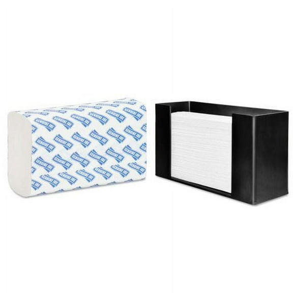 Genuine Joe Solutions Acrylic 12” x 9” x 3” Paper Towel Holder with Paper Towels