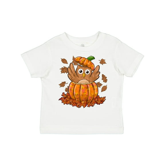 Inktastic Owl in a Pumpkin- Cute for Halloween and Thanksgiving Boys or Girls Toddler T-Shirt