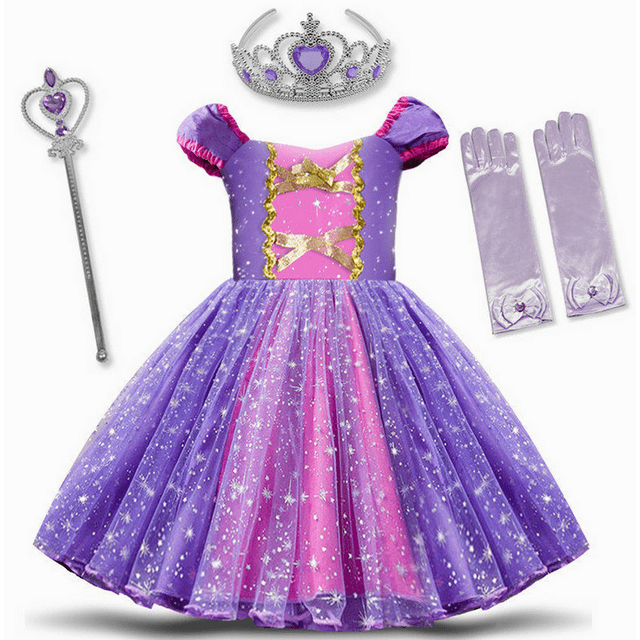 Robe de Déguisement Cosplay pour Filles Princess avec Accessoires