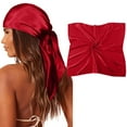 thumbnail image 2 of Tanghaowl Large Square Satin Head Scarf Silk Hair Scarf Square Hair Bandanas Large Scarf Sleeping Head Wraps For Women Mens French Hats, 2 of 7