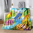 thumbnail image 2 of Mantas de franela con estampado 3D de dinosaurio para niños y adultos, ropa de cama cálida para viajes, mantas finas para camas, 2 of 4