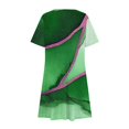 thumbnail image 4 of JTZGDY Summer Dresses for Women Loose Fit Casual Tie Dye Marble Print Crewneck Tshirt Dress Short Sleeve Sundress Beach Cover Ups Green XXL, 4 of 7