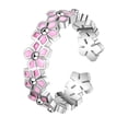 thumbnail image 1 of Anillo de moda de las mujeres Abrir Anillos Ajustable Anillo de flores de color rosa Anillo Cute Girl Cumpleaños Regalo, 1 of 5