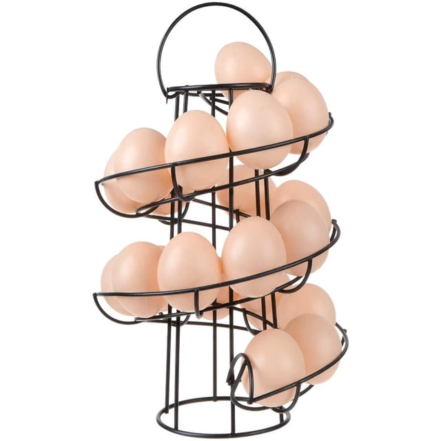 Porta huevos - Autosoporte Metal Line Organizador de almacenamiento de huevos para encimera de cocina - negro