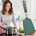 thumbnail image 5 of Flexible Silicone Turner Spatula, Heat Resistant Flat Pancake Spatula for Non-Stick Cookware Griddle Eggs Burgers, Dark Green Angled Slotted, 5 of 5