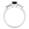 thumbnail image 4 of Clara Pucci 14K White Gold 1.5ct Onyx Three-Stone Ring for Women, 4 of 8