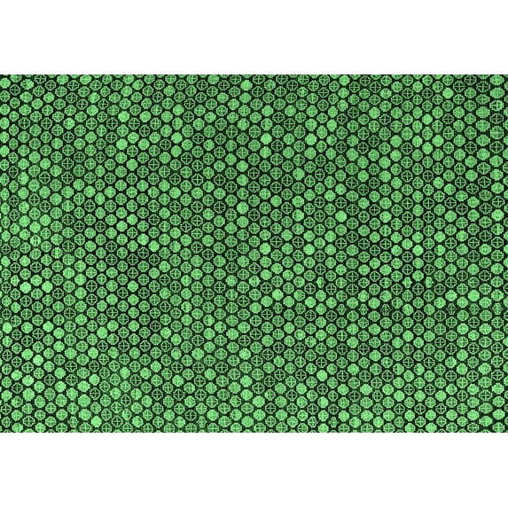 Ahgly Company Indoor Rectangle Abstract Emerald Green Modern Area Rugs, 4' x 6'