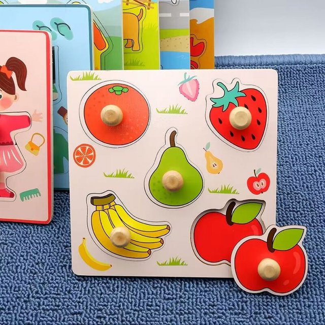 Rompecabezas de madera 3D Montessori para niños juguetes educativos de aprendizaje juegos para bebés rompecabezas para niños de 1 2 y 3 años