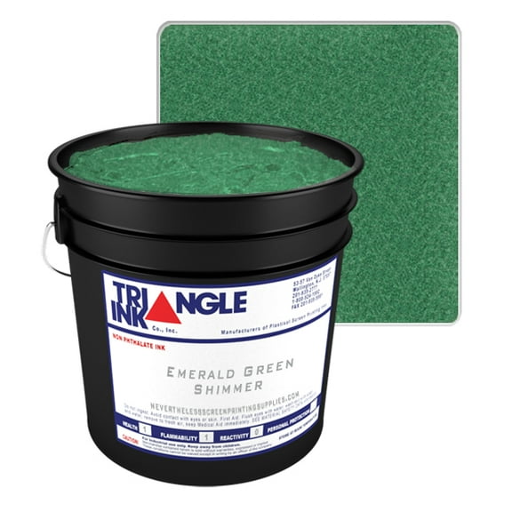 8oz Emerald Green Shimmer Ink - Half Pint Glitter Screen Printing Ink - Nevertheless Plasitsol Ink - Metallic Screen Print Ink