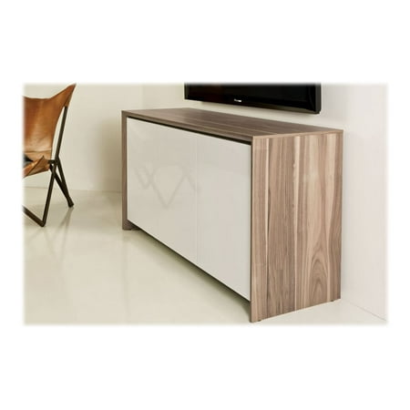 Salamander Designs - Chameleon Barcelona A/V Cabinet for Most Flat-Panel TVs up to 75" - Natural Walnut /Gloss White