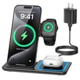 thumbnail image 1 of Cshidworld Estación de Carga Inalámbrica, Cargador de Viaje Plegable 3 en 1 para Dispositivos Apple, Compatible con iPhone 16/15/14/Pro/Max, Apple Watch Series 3 a 10/SE/Ultra, AirPods Pro 2/3/4 (con, 1 of 7