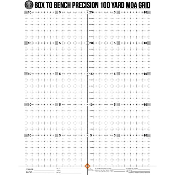100 Yard MOA Grid Target