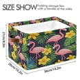 thumbnail image 4 of Yayeee 2 Pack Canvas Storage Basket with Handles for Shelves Fabric Bins Closet Organizer, Flamingo Pattern, 4 of 8